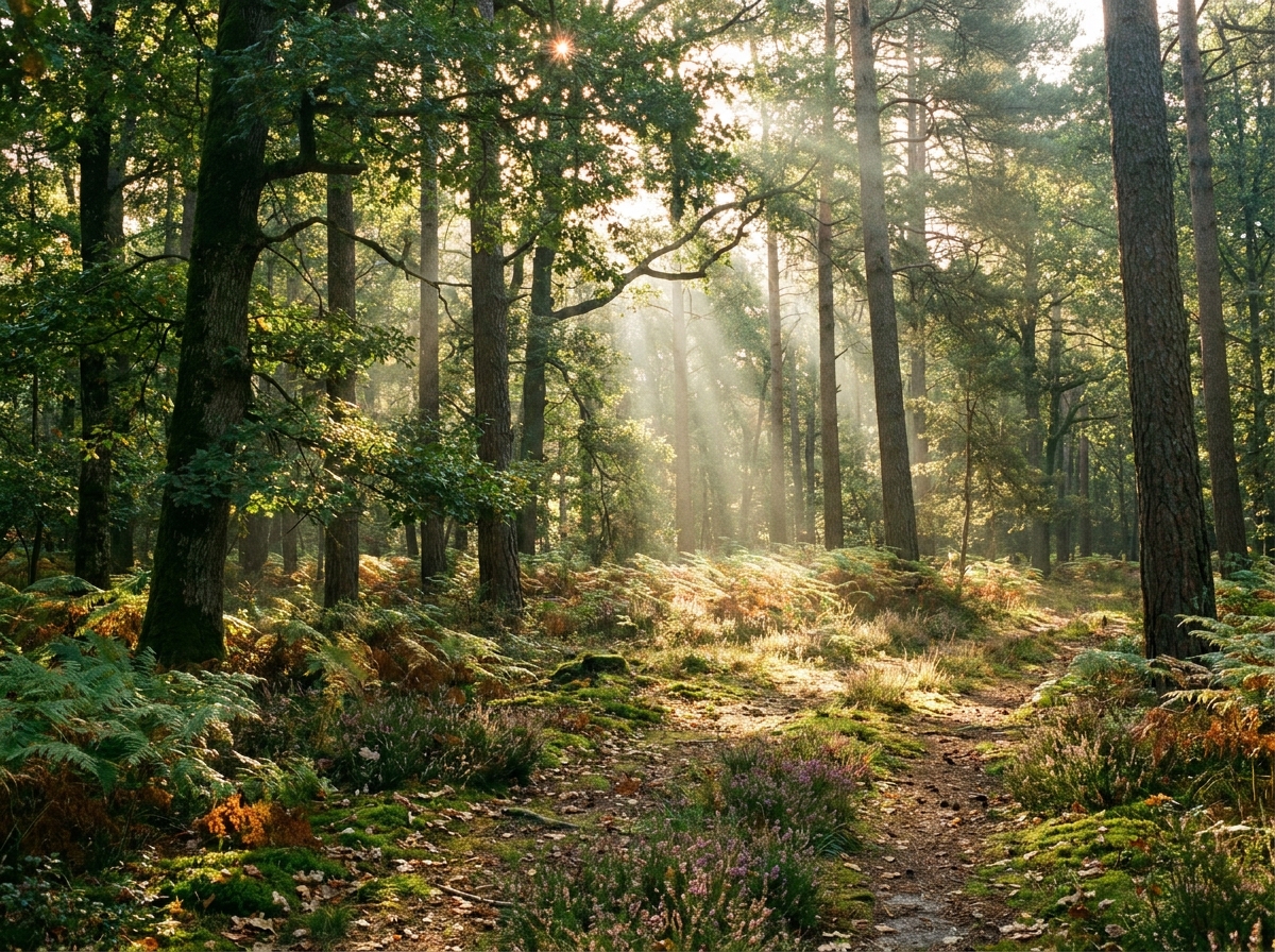 Sous-bois de chênes et de pins sylvestres en lisière de la forêt de Haguenau